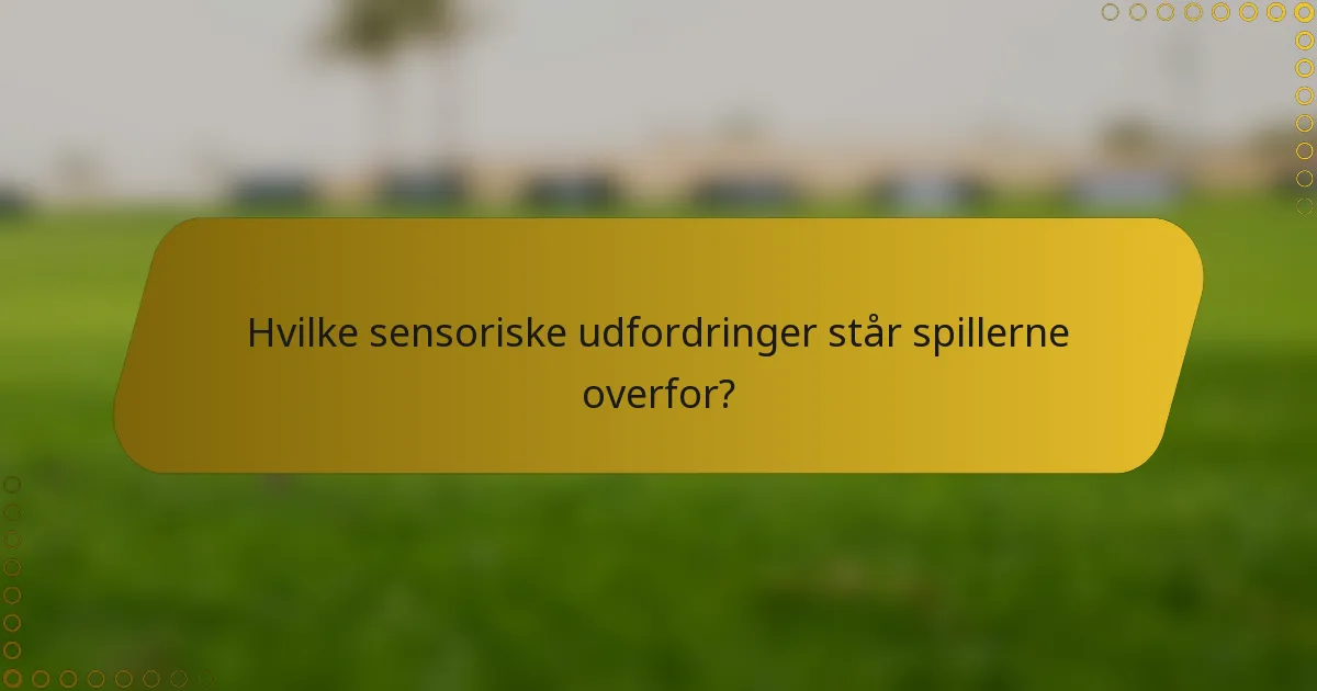 Hvilke sensoriske udfordringer står spillerne overfor?